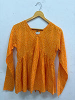 Load image into Gallery viewer, Yellow Bandhani Peplum Top
