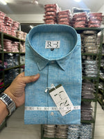 Load image into Gallery viewer, Cotton Linen Blend Sky Blue Shirt For Men