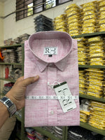 Load image into Gallery viewer, Cotton Linen Blend Baby Pink Shirt For Men