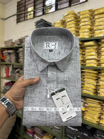 Load image into Gallery viewer, Cotton Linen Blend Ash Grey Shirt For Men