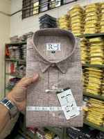 Load image into Gallery viewer, Cotton Linen Blend Mocha Brown Shirt For Men