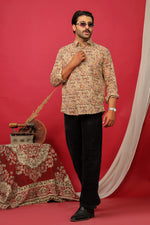 Load image into Gallery viewer, Men’s Maroon Paisley Print Designer Cotton Shirt – Premium Ethnic Casual Wear