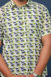 Men’s Horse Print Cotton Shirt – Handcrafted Casual Printed Shirt by Rangat Jaipur