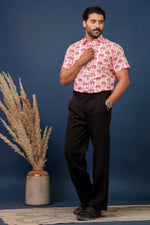 Load image into Gallery viewer, Men’s Pink Elephant Print Cotton Shirt – Rangat Jaipur