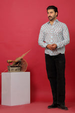 Load image into Gallery viewer, Premium Mint Green Printed Casual Shirt for Men