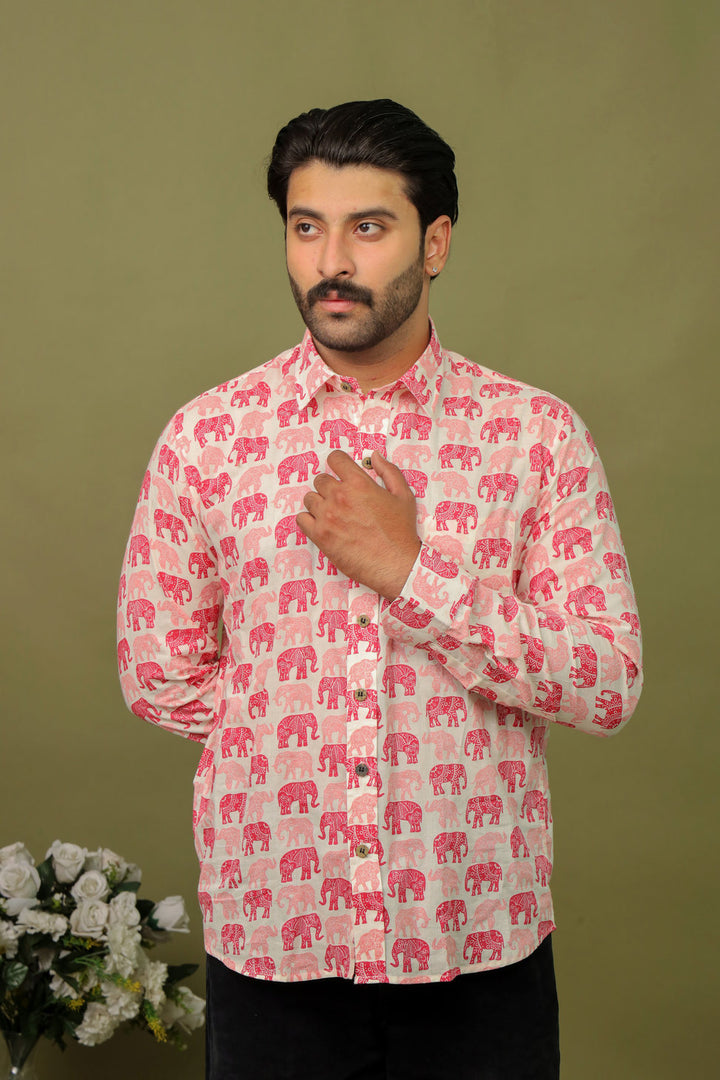 Men’s Cotton Shirt Shahi Savari – Sanganeri Print