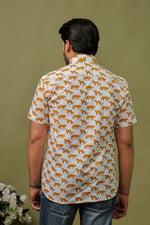 Load image into Gallery viewer, Men’s White Tiger Printed Cotton Shirt