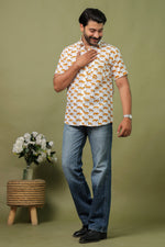Load image into Gallery viewer, Men’s White Tiger Printed Cotton Shirt