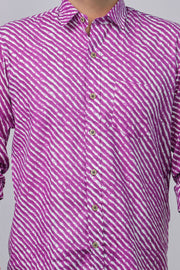 Rajasthan Lahriya Purple Print Shirt – Handcrafted