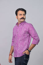 Load image into Gallery viewer, Rajasthan Lahriya Purple Print Shirt – Handcrafted