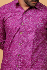 Load image into Gallery viewer, Traditional Bandhani Motif Shirt – Purple