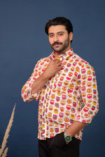 Load image into Gallery viewer, Sanganeri owl print cotton shirt for men by Rangat Jaipur